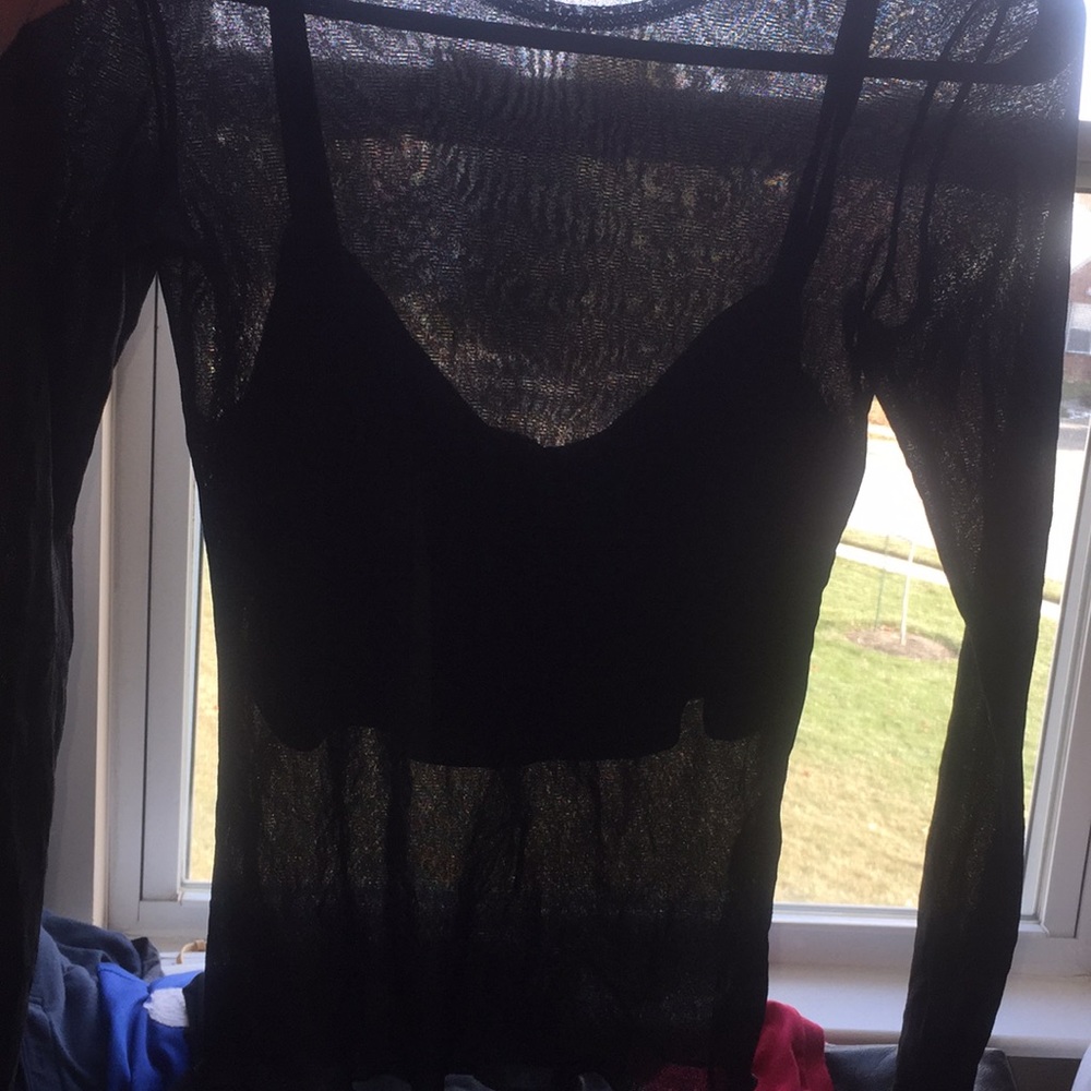 A Mango sexy see through black top